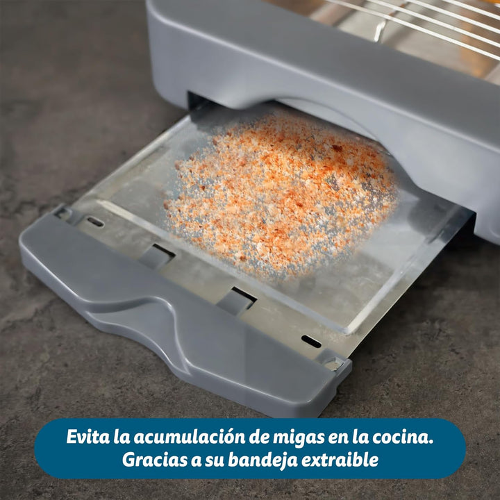 Grunkel - Flat toaster for all types of bread and baked goods with 600 W power, toast timer with 6 l