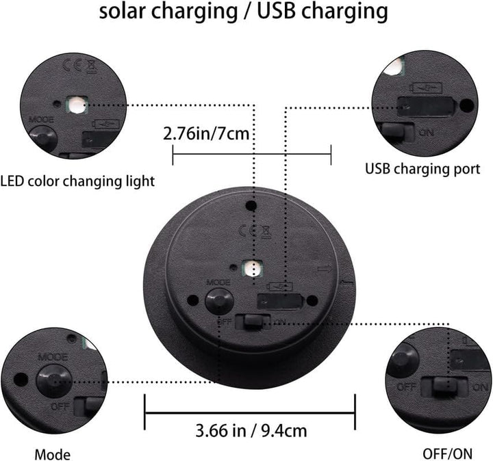 YJFWAL Ersatzteile für Solarleuchten, 8 Farben optional, 9,5 cm Durchmesser, 10 Lumen, LED Laternen,