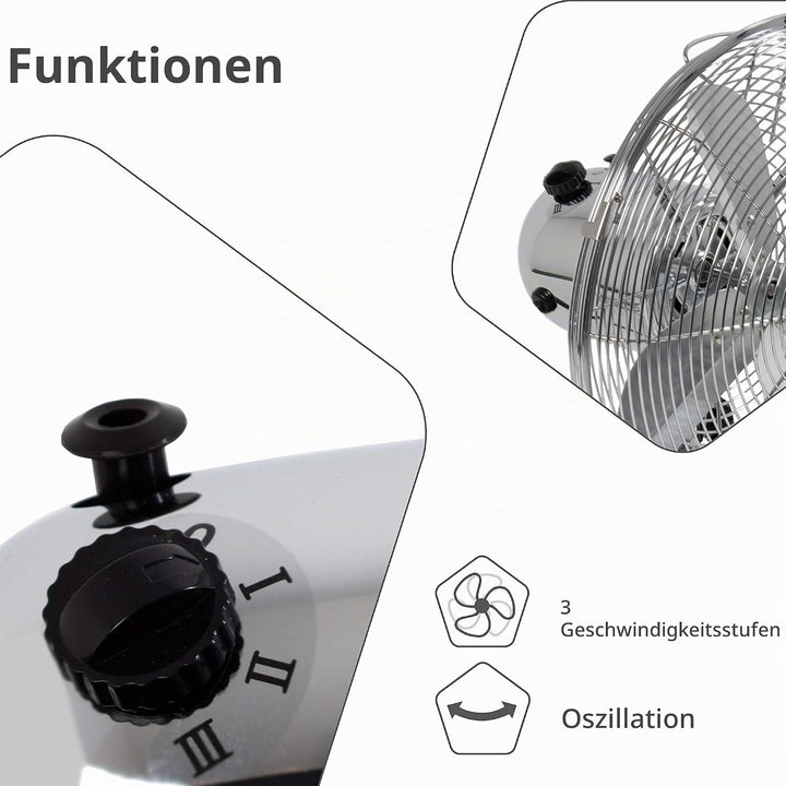 SUNTEC Tischventilator CoolBreeze 3000 - Leise 30 cm, 35 Watt | Tisch Ventilator 3 Stufen, Tragbar |