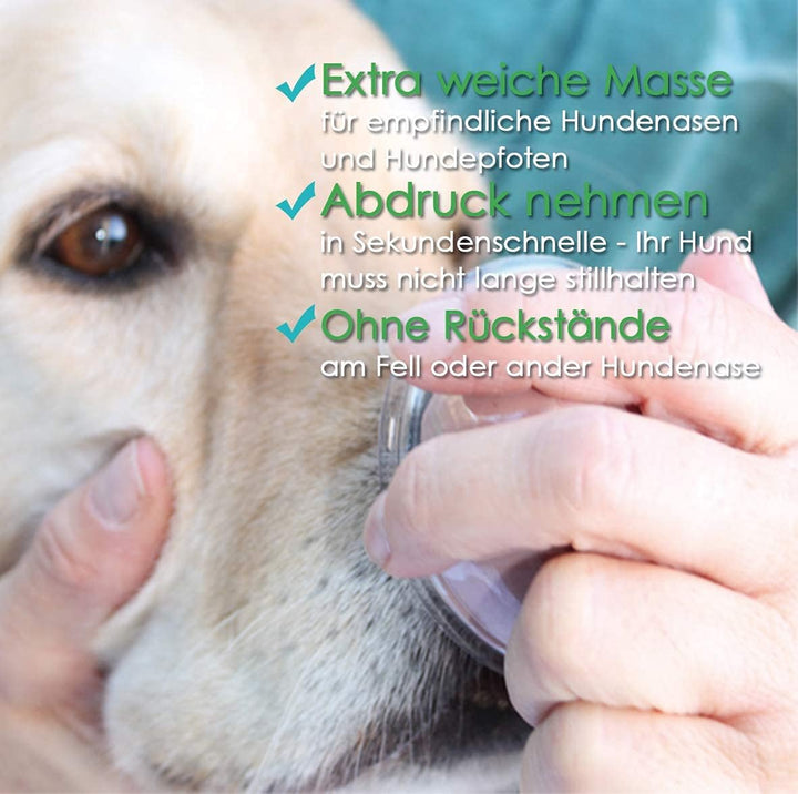 bambelina® Gipsabdruck Set Hundepfote und Hundenase. Verewigen Sie die Pfote + Schnauze vom Hund in