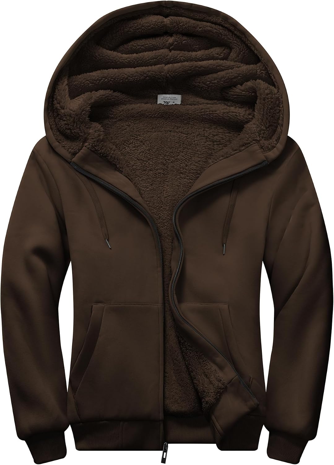 JACKETOWN Herren Sweatshirt Gefüttert Hoodie Reissverschluss Sweatjacke Warm Fleece Winterjacke Tedd