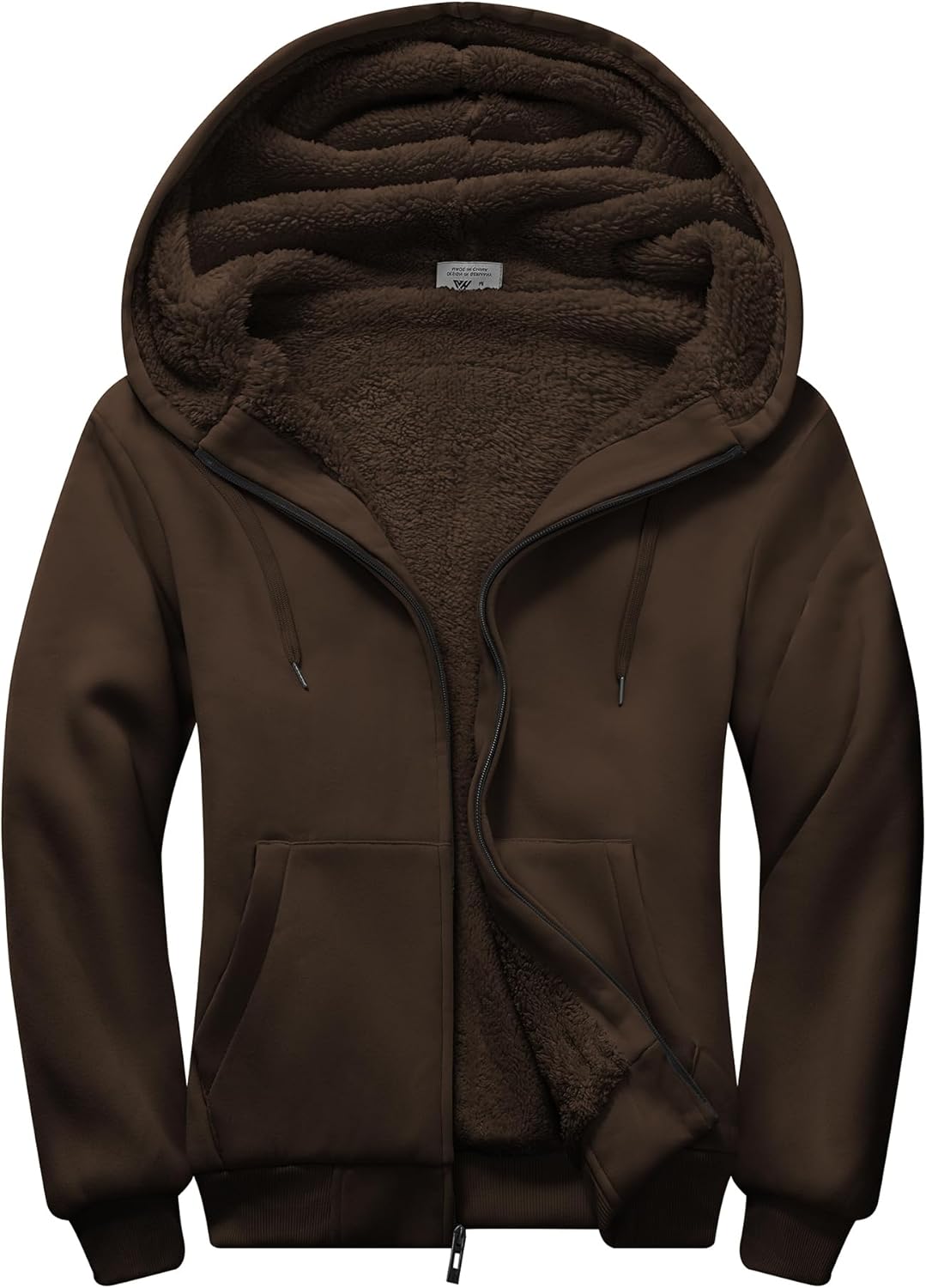 JACKETOWN Herren Sweatshirt Gefüttert Hoodie Reissverschluss Sweatjacke Warm Fleece Winterjacke Tedd