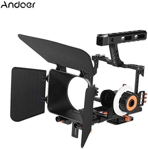 Andoer C500 Camera Rig Aluminiumlegierung Kit mit Kamera Cage, Matte Box+ folgt, Follow Focus+ Handg