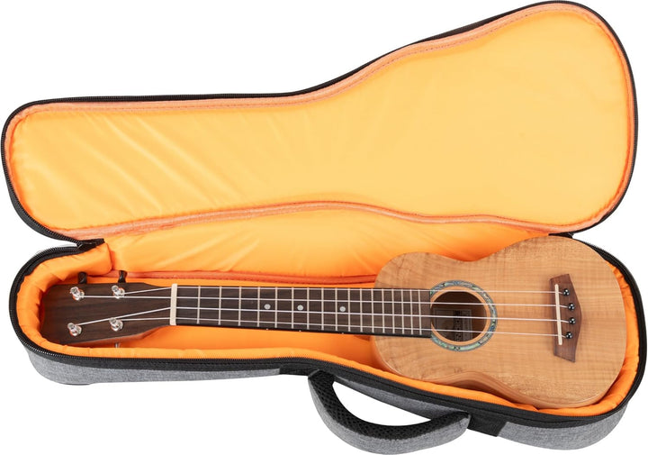 Rocktile Tasche für Sopran-Ukulele Grau - Gigbag für Sopran-Ukulele - Maximale Innenmasse (LxBxH): 5