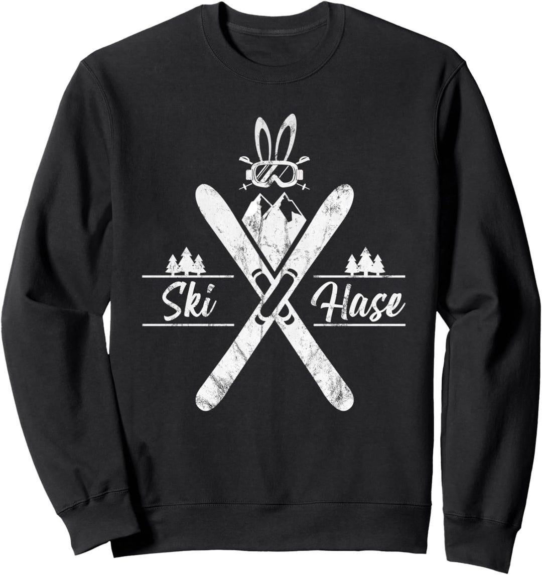 Ski Hase Snowboard Skifahrer Outfit. Sweatshirt