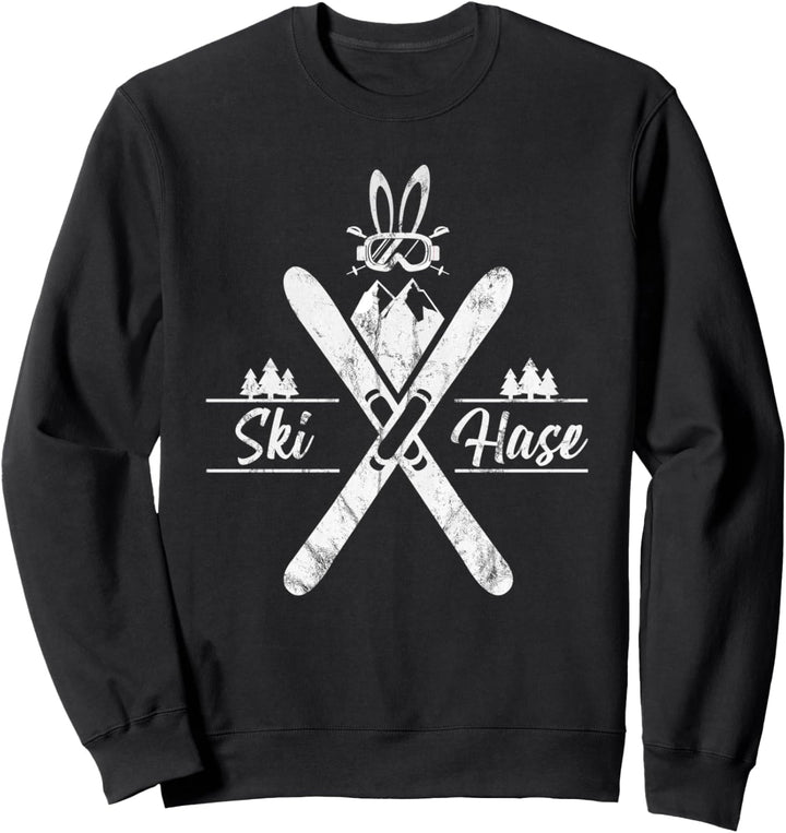 Ski Hase Snowboard Skifahrer Outfit. Sweatshirt