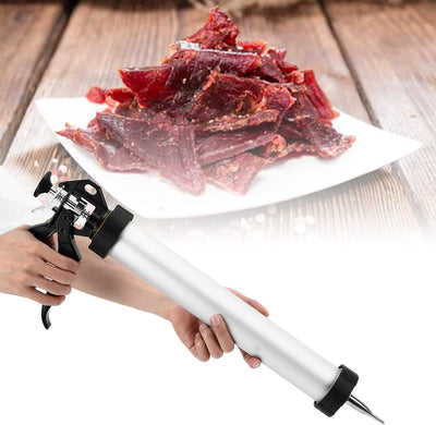 Jerky Gun, 15 Zoll Beef Stick Maker, Leicht zu Reinigendes Jerky Gun Kit, mit Runder Flacher Düse, f