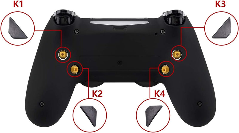 eXtremeRate Programmierbar Dawn Remap Kit für ps4 Controller, Rückseite Hülle Gehäuse Case&Upgrade-B