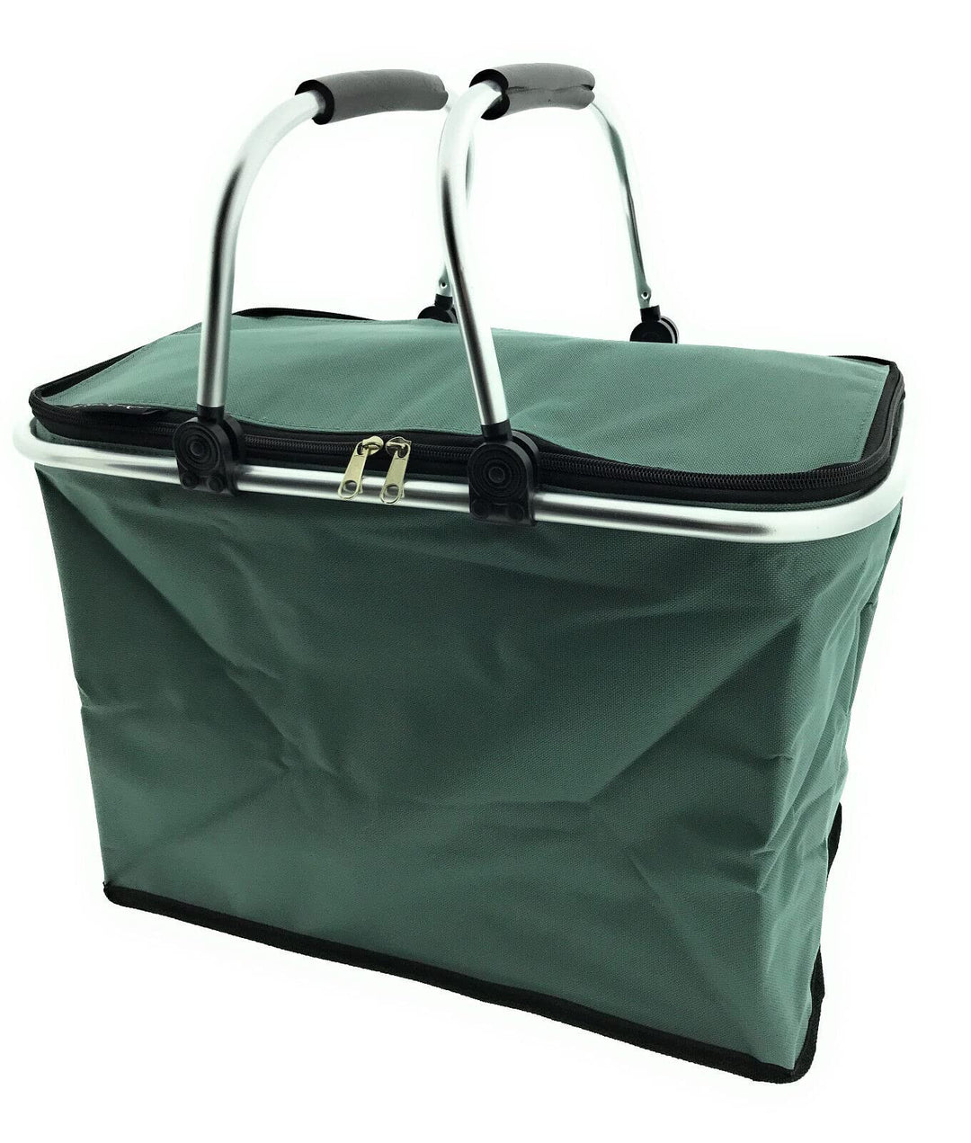 XXL Kühltasche Thermo Einkaufskorb Picknick Kühlbox Campingtasche faltbar stabil Rot Schwarz Grün, G