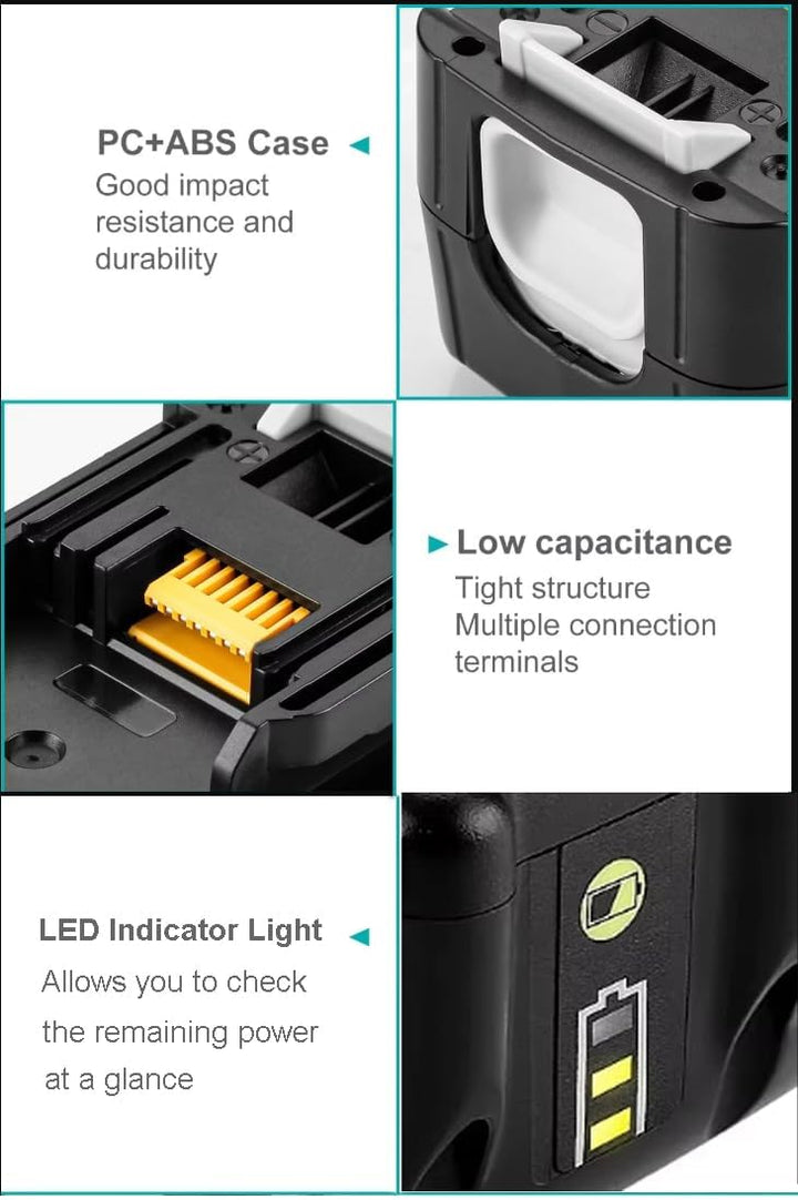 14.4V 5000mAh Werkzeug akku Li-Ion ersetzen für makita BL1450 BL1430 BL1430B BL1415 BL1440 BL1450 19