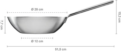 Fiskars Norden Steel Wok, Ø 28 cm, Unbeschichtet, Edelstahl, 1067630 Wok, Unbeschichtet Ø 28 cm, Wok