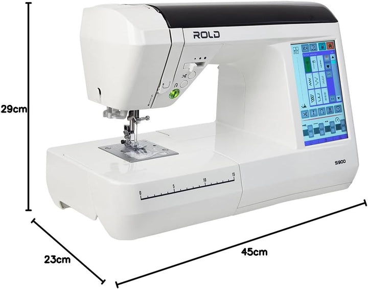 ROLD S900 Computer Nähmaschine mit Touchscreen Display | 180 Nähstiche | 8 Knopflöcher | automatisch