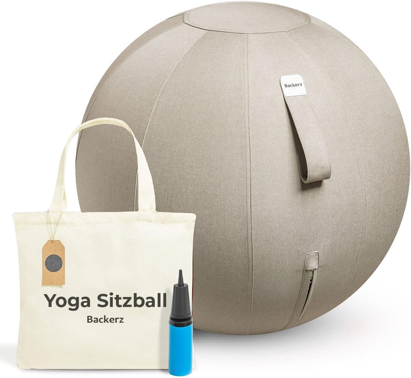 Backerz Sitzball 65 cm - Ergonomische Sitzmöbel für Büro und Heimbüro - Langlebiger Stoff, Gymnastik