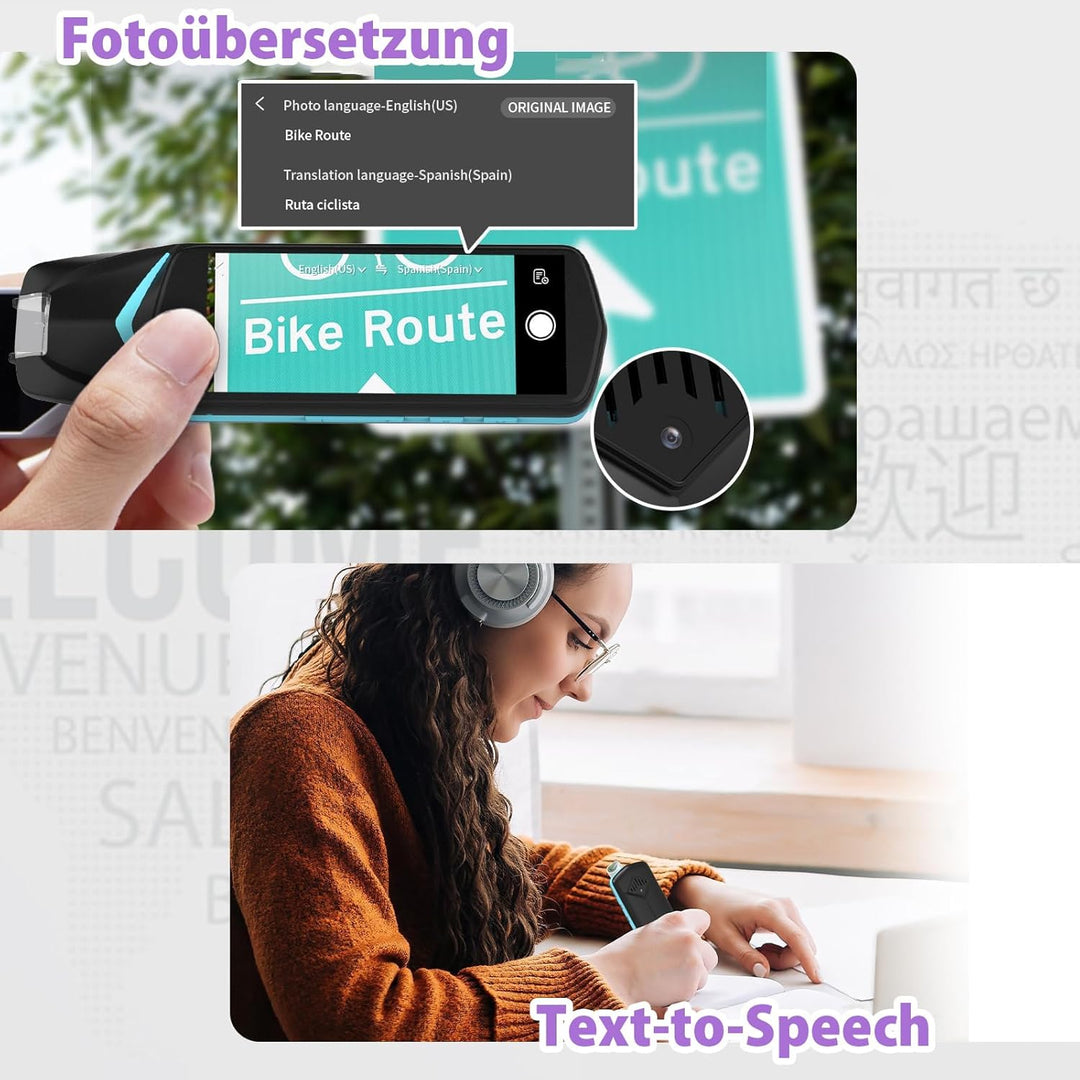 NEWYES Übersetzungs Stift Scannen,Übersetzer mit Sprachausgabe,Scannerstift zur Dateneingabe,OCR Les