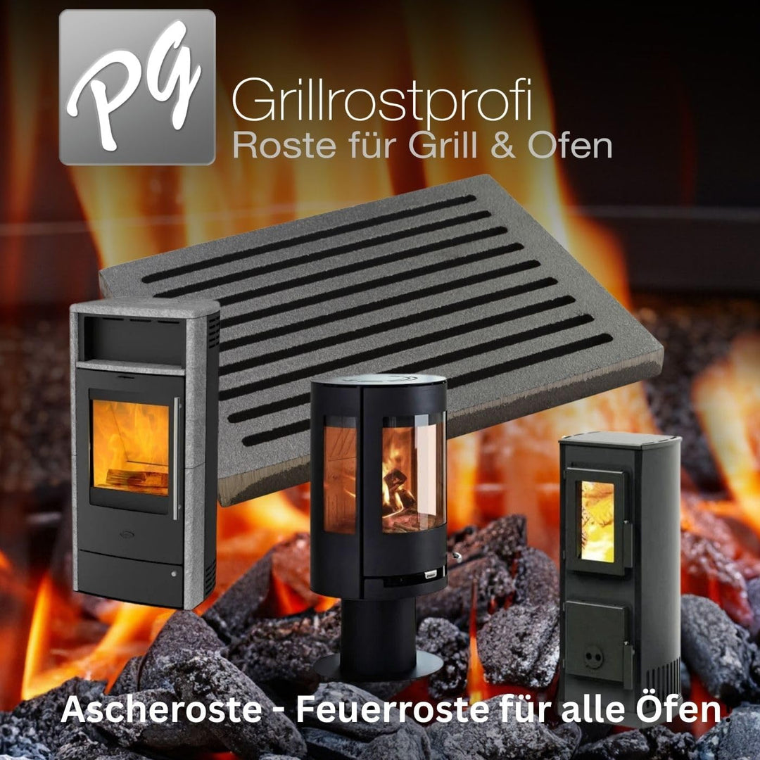 Grillrostprofi - Feuerrost Kohlerost Ascherost Kaminrost 27 x 35,5 cm, das Original aus massivem Gus