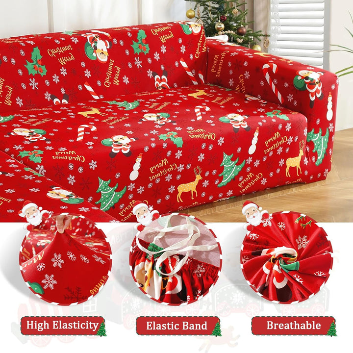 Jaotto Sofa Überwürfe Sofabezug Elastische Spandex Stretch Sofabezüge Couchbezug für L-Form Sofa Uni