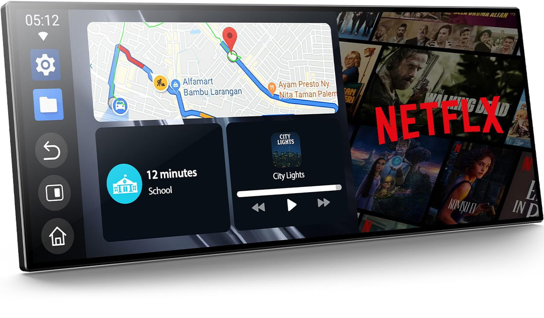 LAMTTO Carplay Netflix YouTube TikTok, 10,25'' Wireless A-pple CarPlay Bildschirm Android Auto Displ
