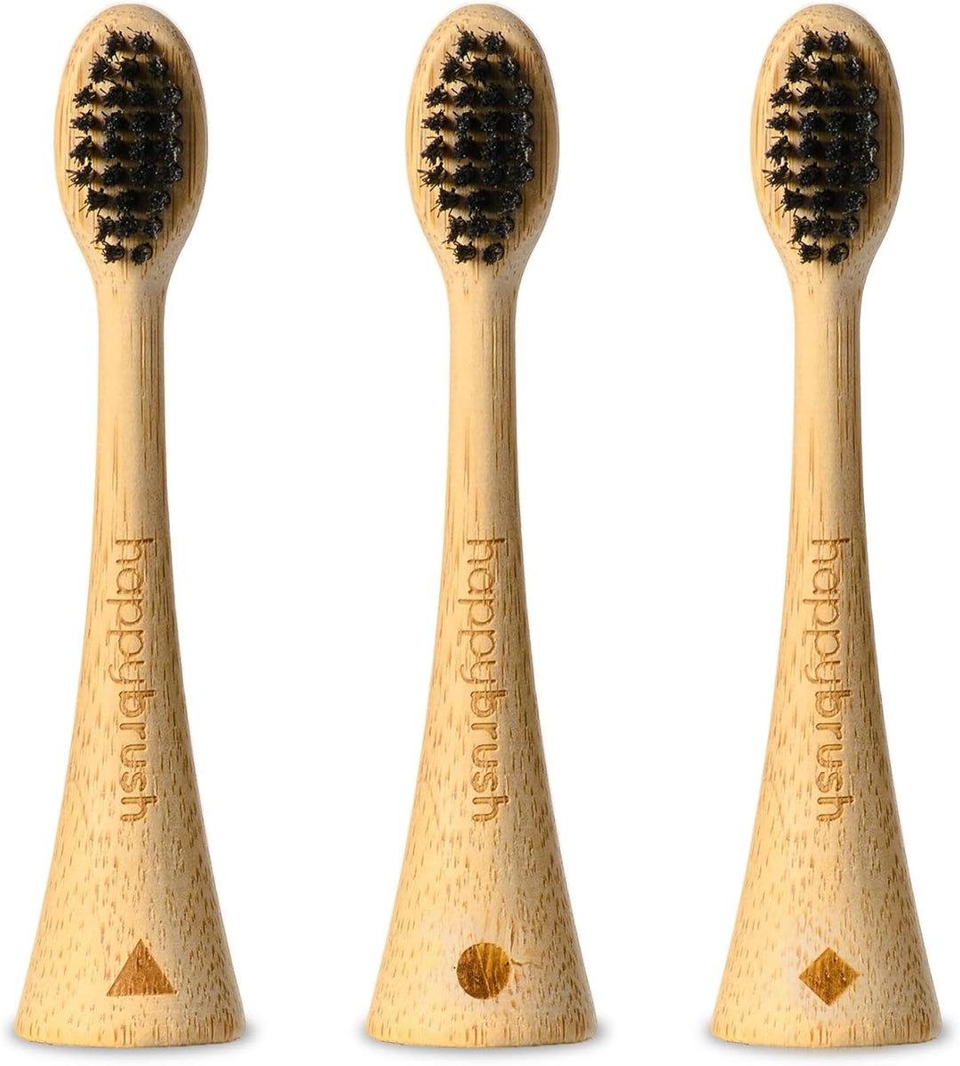 happybrush® Nachhaltige Aufsteckbürsten aus Bambus für elektrische Schall-Zahnbürste Eco VIBE 3 - Se