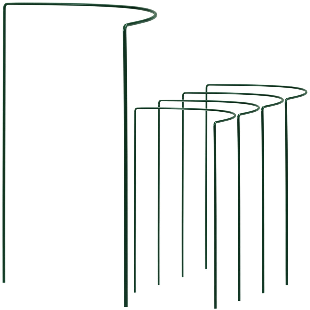 5 STÜCK Pflanzenstütze halbrund - Ø 38 cm - 100 cm hoch - aus 4mm kunststoffummantelten Draht - Für