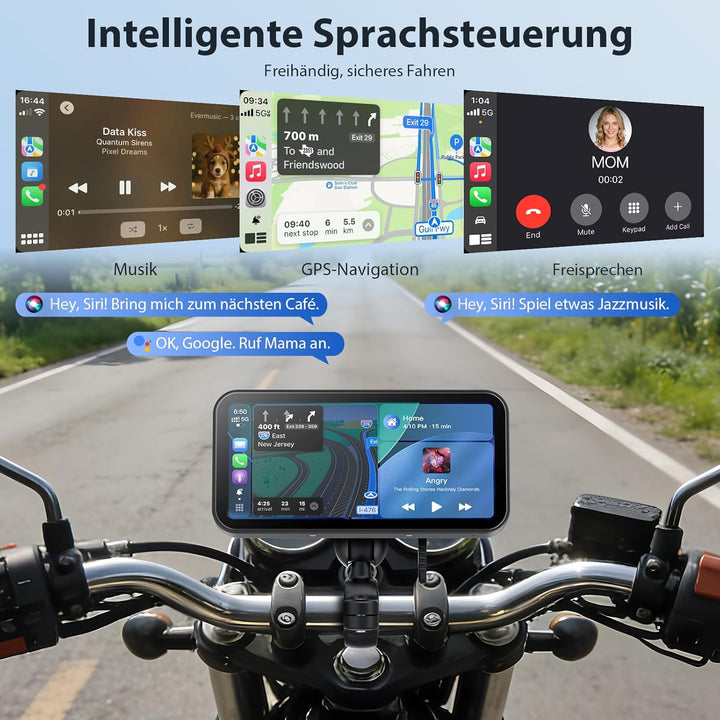 A622 Motorrad CarPlay 6.25 Zoll-Touchscreen-Display, kabelloses CarPlay und Android Auto, IP67 wasse