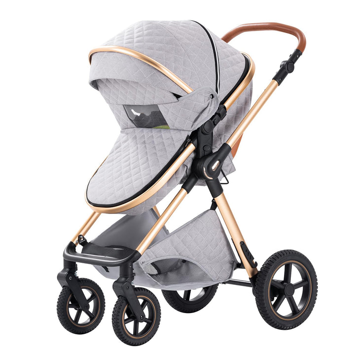 BEBBY Kinderwagen, Standard-Kinderwagen, Kinderwagen 3 in 1,Kinderwagen mit Faltbarem Tragbarem für