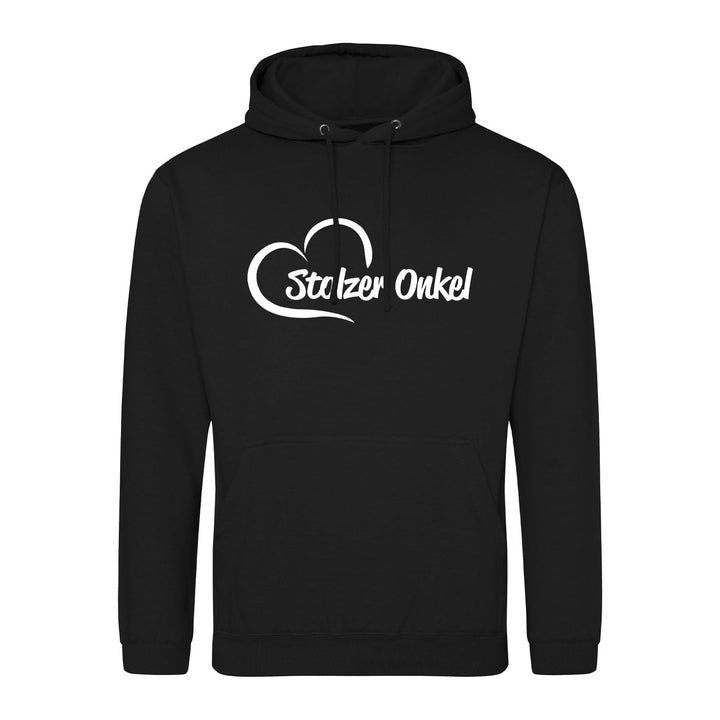 Unisex Hoodie Stolzer Onkel Herz Geschenk Grösse S-3XL Vegan Stolzer Onkel Geschenkidee, Deep Black