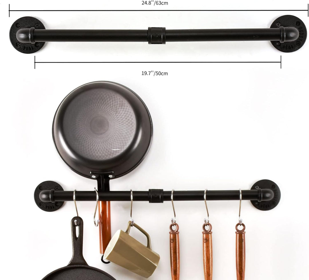 Rohr Topf Pan Rack Wandbefestigte industrielle Utensil Deckel Halter Kochgeschirr Aufhänger Küche Or