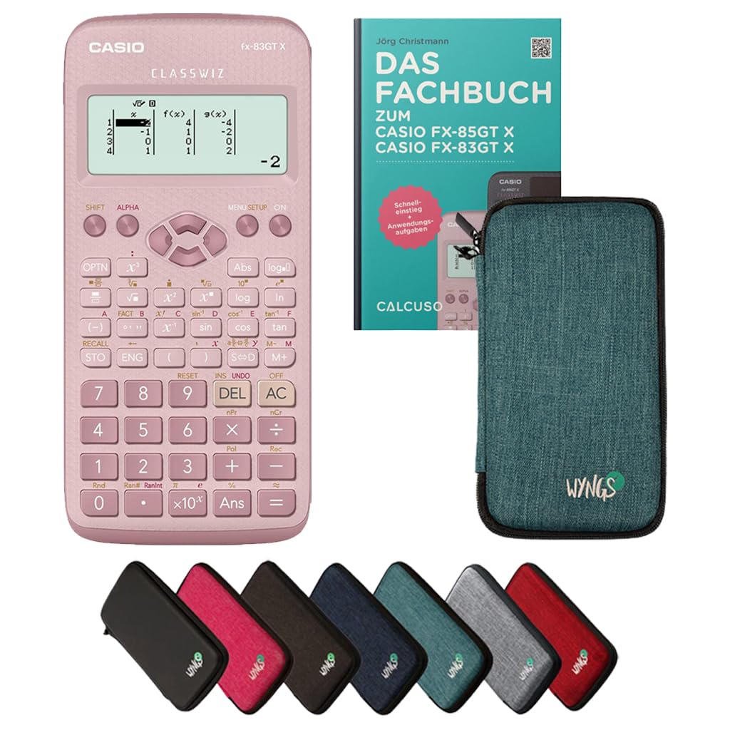 CALCUSO Standardpaket Türkis mit Taschenrechner Casio FX-83GT X pink (Deutsch) Türkis Casio FX 83 GT