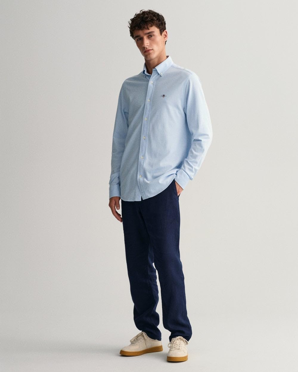 GANT Herren Reg Jersey Pique Shirt Klassisches Hemd M Capri Blue, M Capri Blue