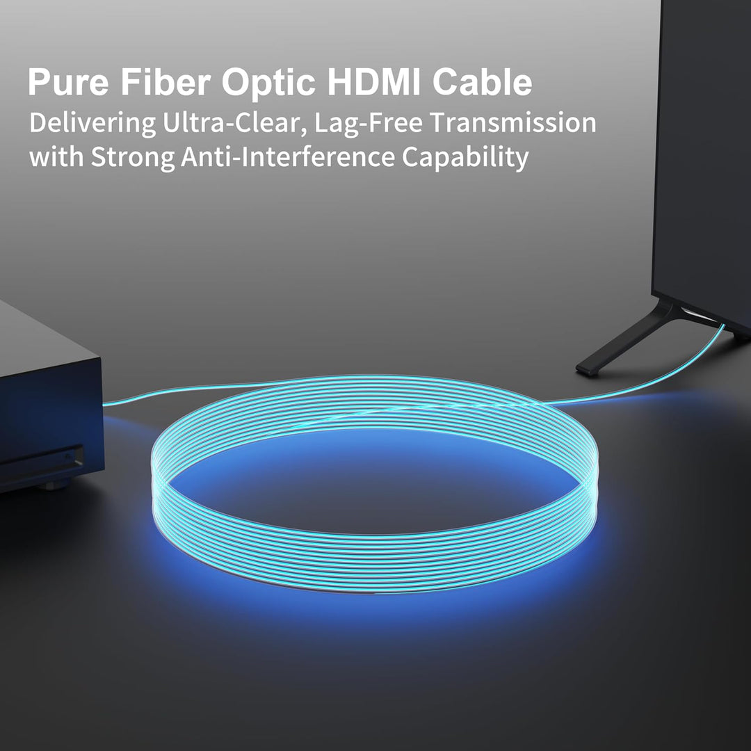 RUIPRO 8K HDMI 2.1 Kabel mit abnehmbarem Stecker aus reiner Glasfaser, 5 m, armiert, Ultra High Spee