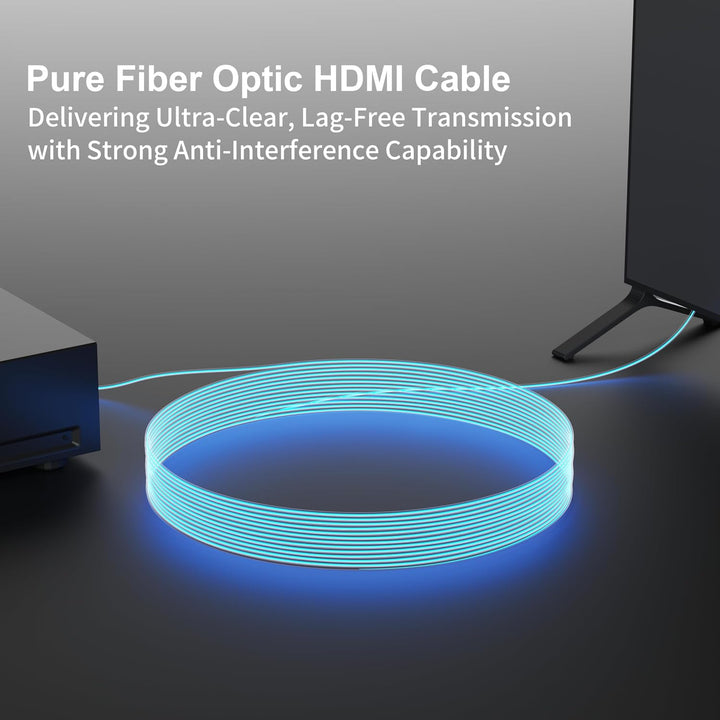 RUIPRO 8K HDMI 2.1 Kabel mit abnehmbarem Stecker aus reiner Glasfaser, 5 m, armiert, Ultra High Spee