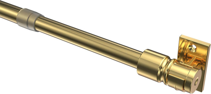 Interdeco Cafehausstange (1 Stück), Scheibenstange Messing-farbig in 12 mm Ø, Sora, 55-85 cm auszieh