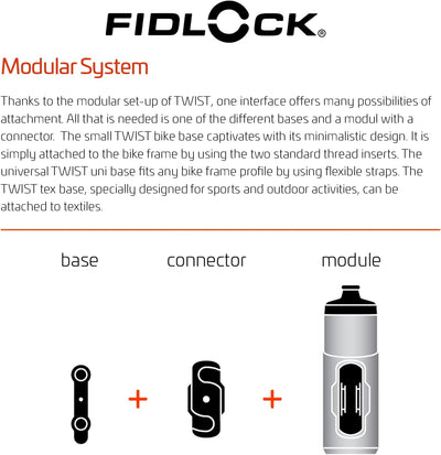 Fidlock Twist Uni Connector m. Uni Base Magnetischer Fahrrad Flaschenhalter Fahrrad Trinkflasche Fah