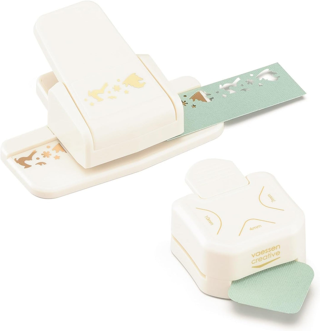 Vaessen Creative Stanzer Set - Motivstanzer - Weihnachten - 9 Stück - Tonpapier und Bastelmaterial b