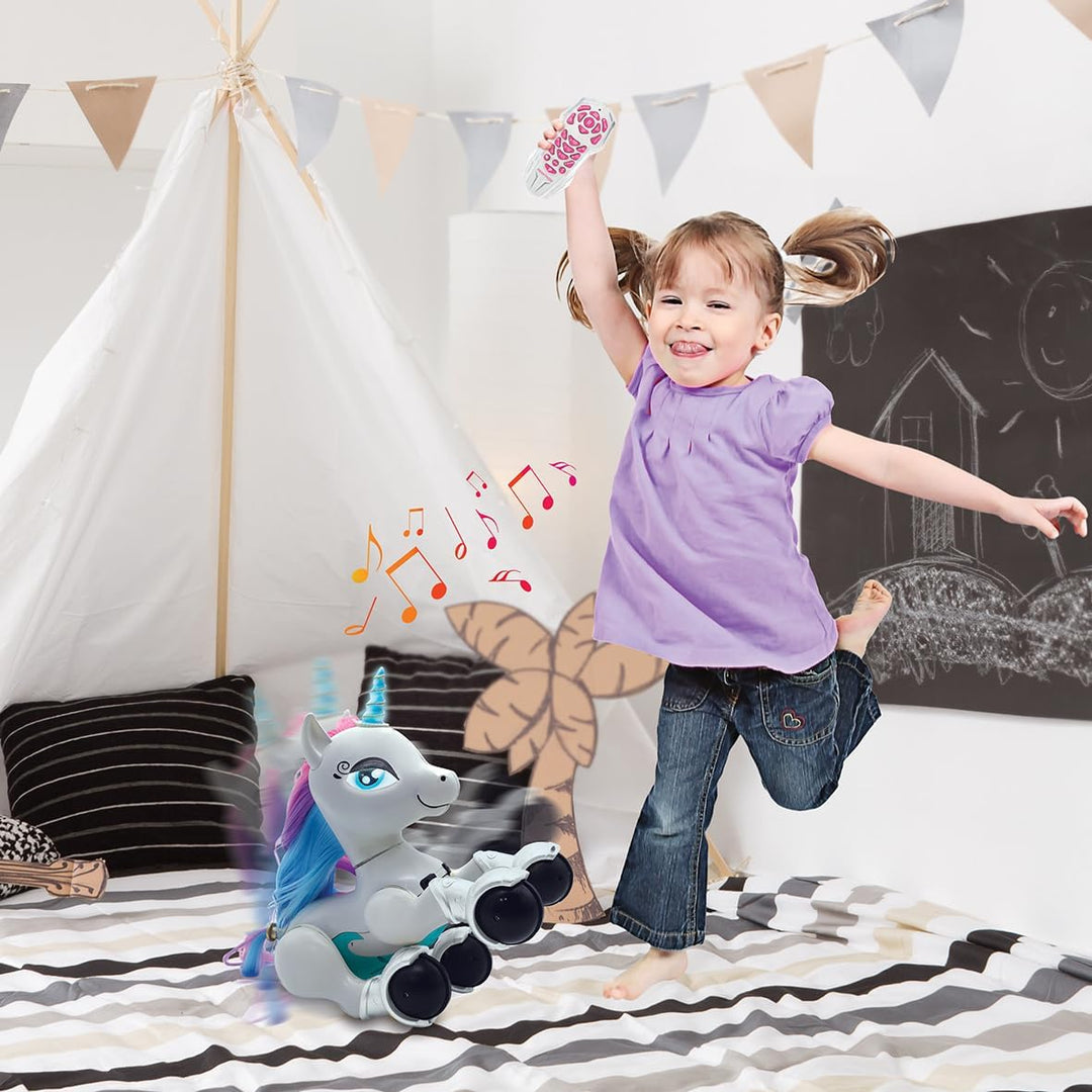 Lexibook Power Unicorn® Mein Roboterhund zum Trainieren Programmierbarer Roboter mit Fernbedienung,