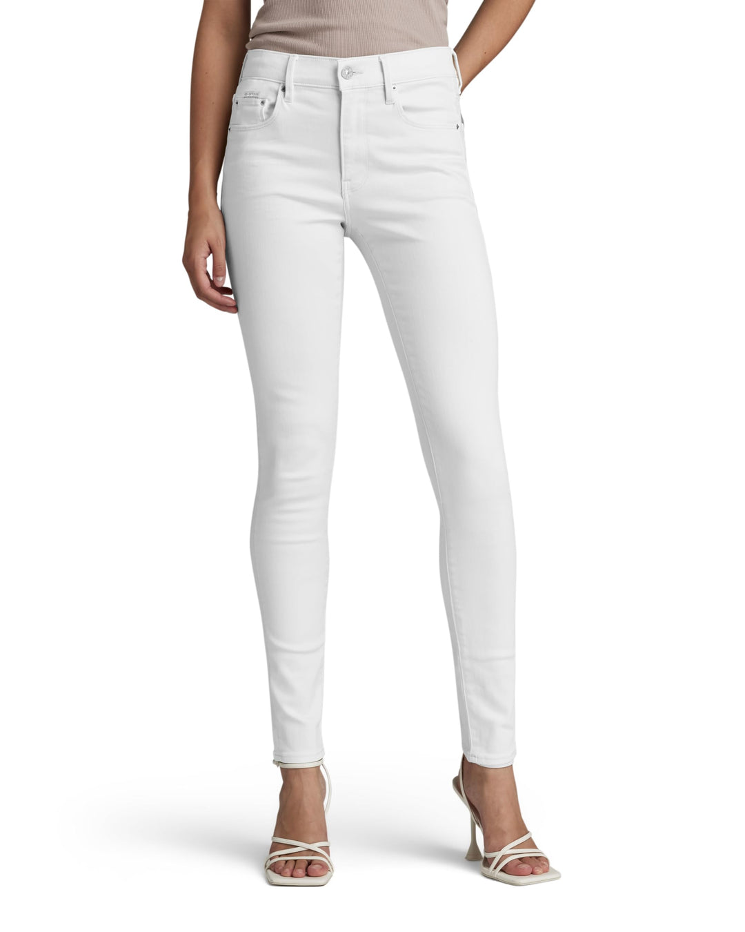 G-STAR RAW Damen Jeans 3301 Skinny Ankle Jeans 24W / 30L Weiss (Paper White Gd D05175-c258-g547), 24