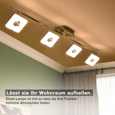 PADMA Led Deckenlampe Küche Modern Deckenleuchte Wohnzimmer Warmweiss 4 x 5W schwenkbar 3000K 1600 L