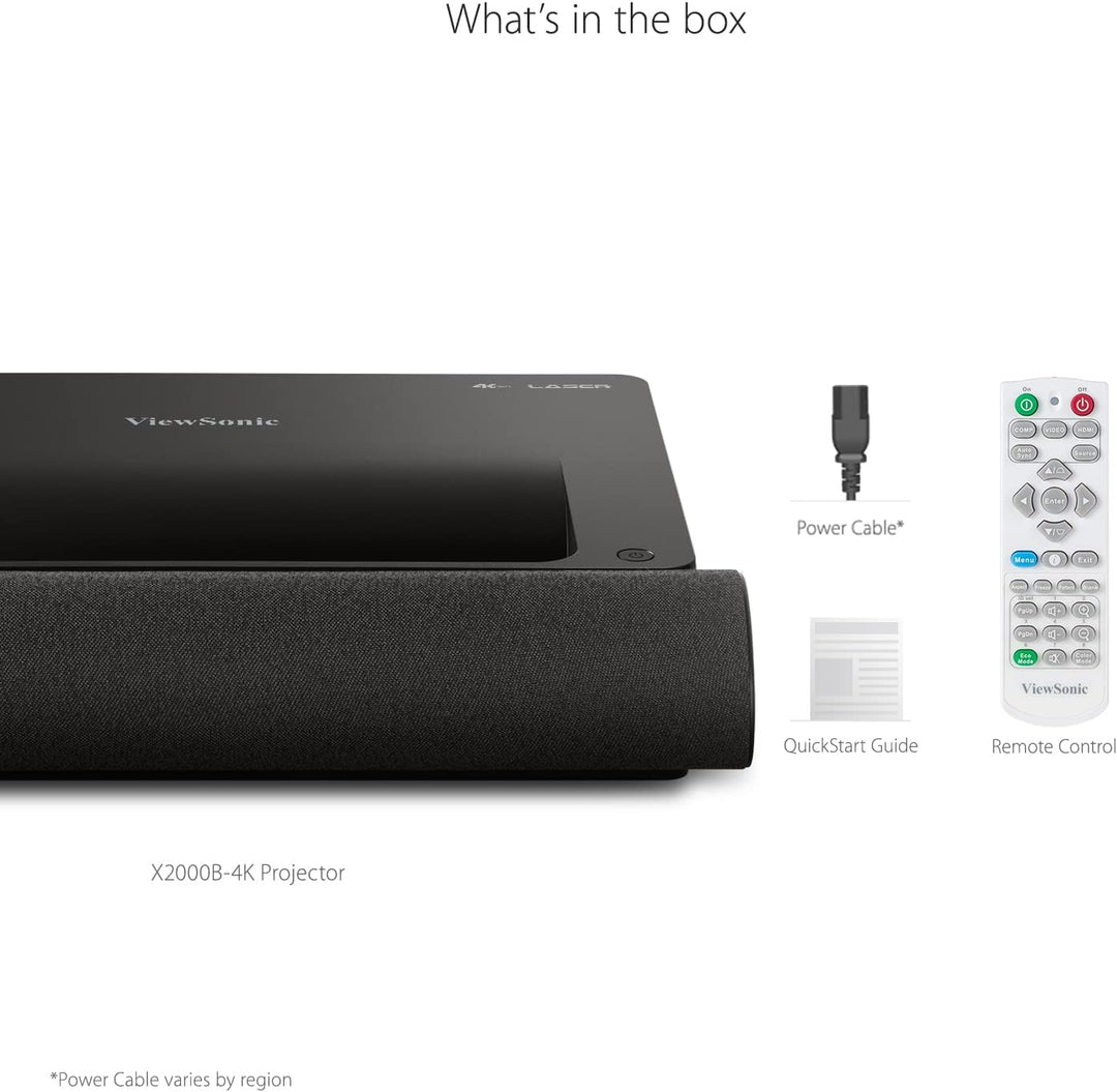 Viewsonic X2000B-4K Ultrakurzdistanz Laserbeamer (4K, 2000 ANSI Lumen, 2x HDMI, USB, 2x 10 Watt + 2x