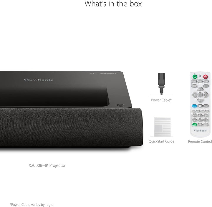 Viewsonic X2000B-4K Ultrakurzdistanz Laserbeamer (4K, 2000 ANSI Lumen, 2x HDMI, USB, 2x 10 Watt + 2x