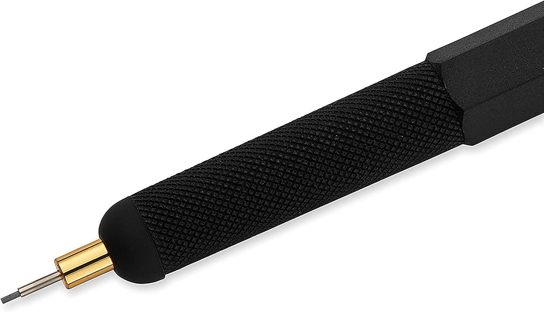 rOtring 800+ Druckbleistift mit Stylus für Touchscreen | 0,5 mm | schwarzer Schaft Mattschwarz 0,5 m