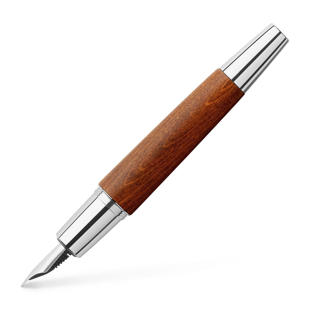 Faber-Castell 148202 - Füllfederhalter e-motion Holz / Chrom, Feder: EF, inklusive Geschenkverpackun