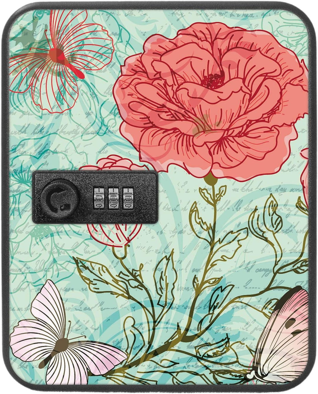 banjado® Burg-Wächter® abschliessbarer Schlüsselkasten mit Motiv Eine Rose für 20 Schlüssel - Schlüs