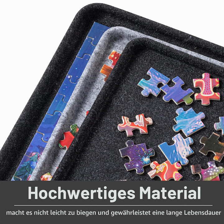 Lavievert Jigsaw Puzzle Brett zur Puzzle Aufbewahrung mit 6 Sortierfächern für bis zu 1000 Teile – S