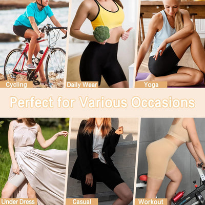 Damen Shorts Radlerhose Kurze, 3er Pack Anti Scheuern Unterhose für unter Kleider, Nahtlos Hohe Tail