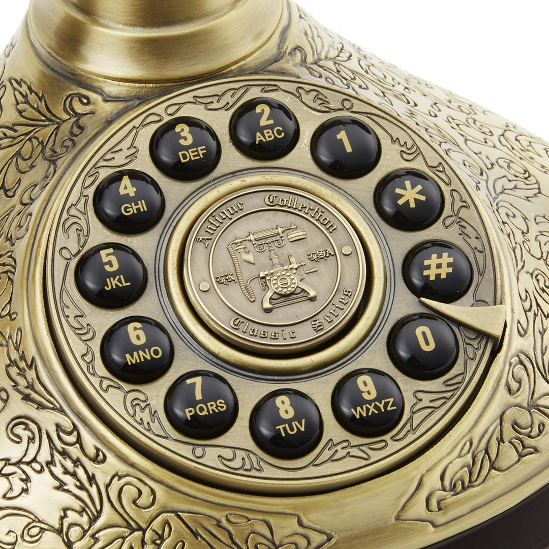 GPO Duchess Vintage drucktastentelefon 1935SPUSH mit Textilschnur- Bronze
