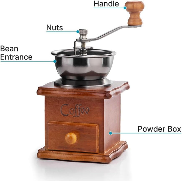 Manuelle Kaffeemühle, Mini Vintage Kaffeemühle Handkurbel zum Mahlen Von Kaffeepulver, Espressomühle