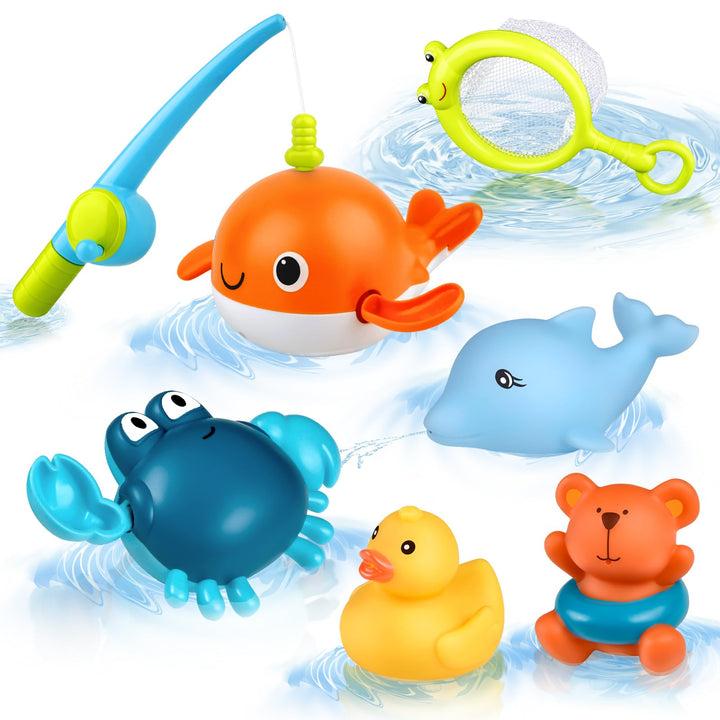 twoonto Badespielzeug, Aufziehbarem Badespielzeug Magnetische Angelspiele Badespielzeug Schwimmendes