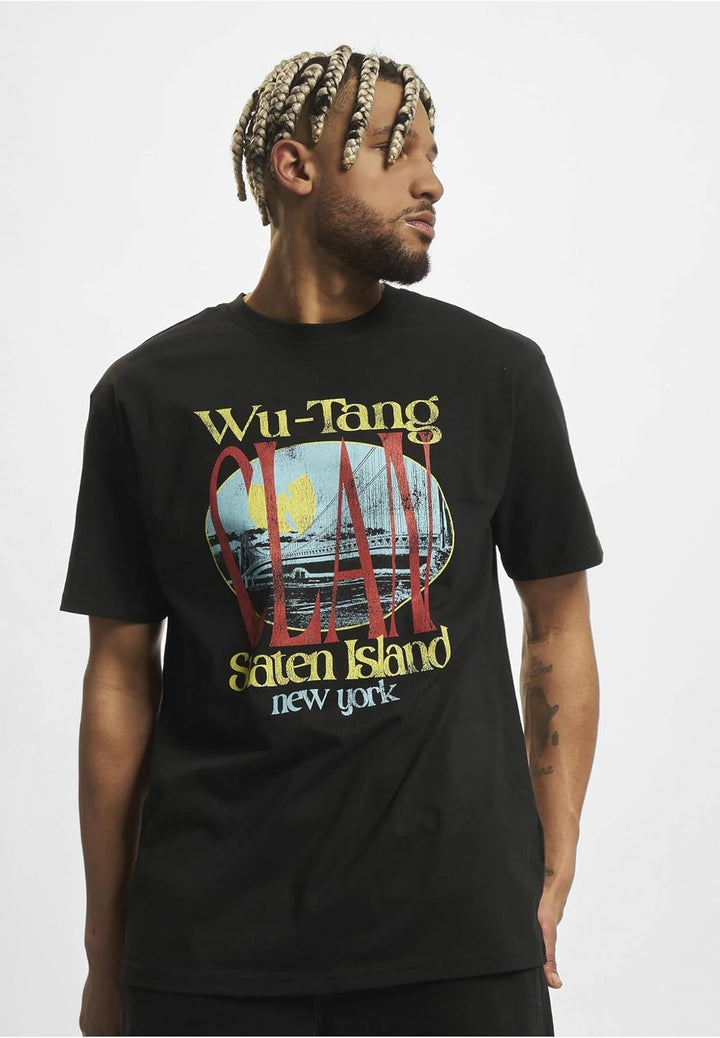 Mister Tee Upscale Herren T-Shirt Wu Tang Staten Island Oversize Tee, Print T-Shirt für Männer, Over
