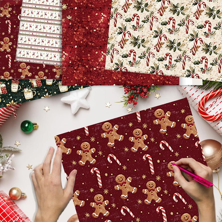 Scrapbook Papier, 24 Blätter Weihnachten Musterpapier, 24 Designs Doppelseitiges Bastelpapier, Motiv