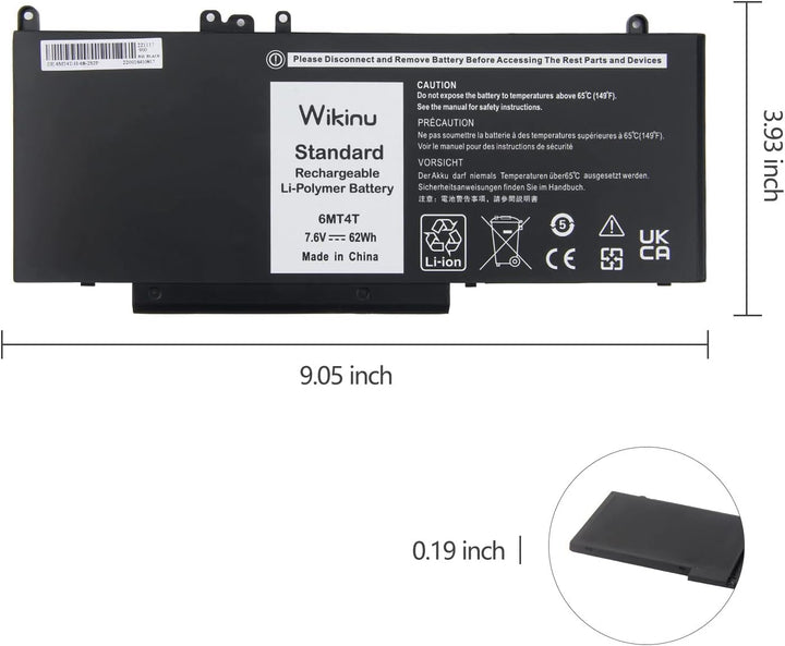 Wikinu 6MT4T Laptop Akku für Dell Latitude E5570 E5470 Precision 3510 7V69Y TXF9M 79VRK 07V69Y HK6DV
